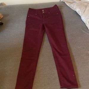 Burgundy rose skinny jeans